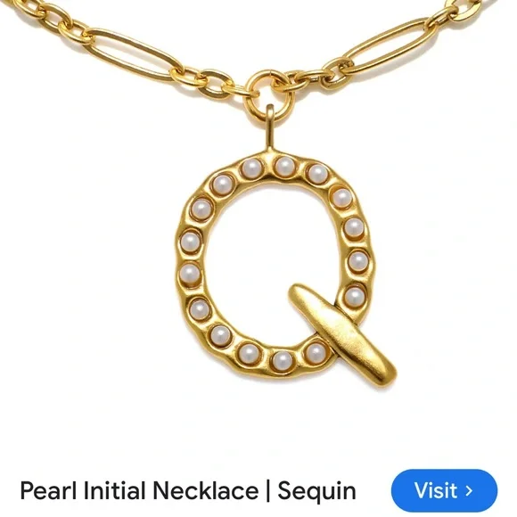 Pearl Initial NecklaceSequin